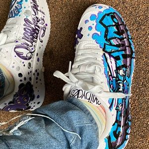 One of a kind custom Charlotte hornets sneakers